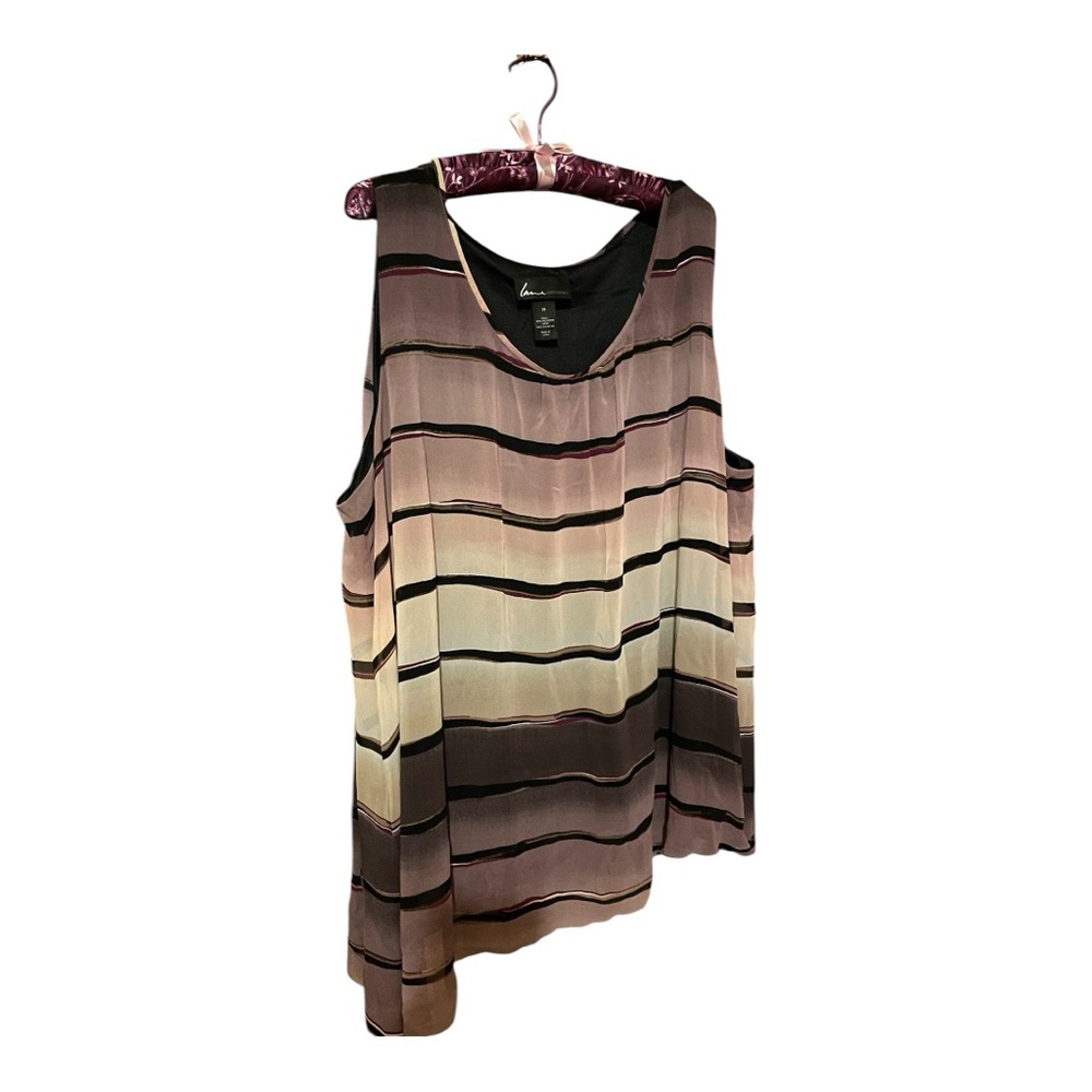 Torrid Striped Sleeveless Top in Purple Ombré and Black Size 28